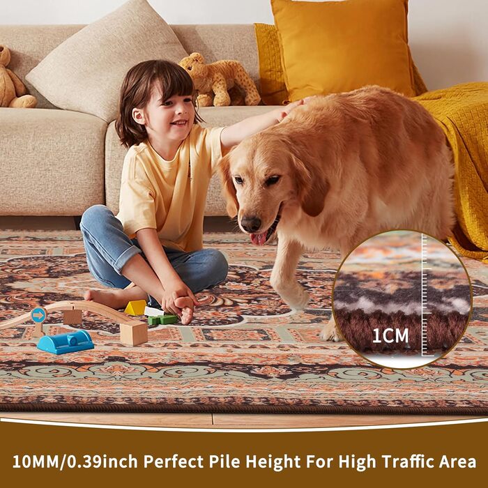 Килим Sour Lemon для вітальні, великий 160x230 см, машинне прання, для спальні, бохо-стиль, вінтаж, нековзний, пухнастий, блакитний, геометрія