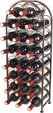PAG Wine Rack Metal 23 Bottles Freestanding Floor Bottle Rack, Decorative Bottle Holder Stand for Kitchen/Floor/Bar, Antique Brown