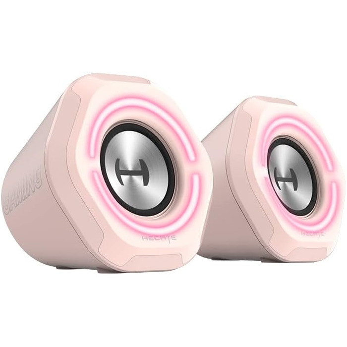 Edifier G2000 Bluetooth ігрова колонка з RGB-підсвічуванням та 3 режимами звучання. Підтримка Bluetooth, USB та 3.5mm аудіороз'єм. (Рожевий)