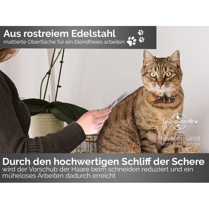 Ніжниця для собак та котів з зубчиками Solingen, 13,97 см - для витончення шерсті