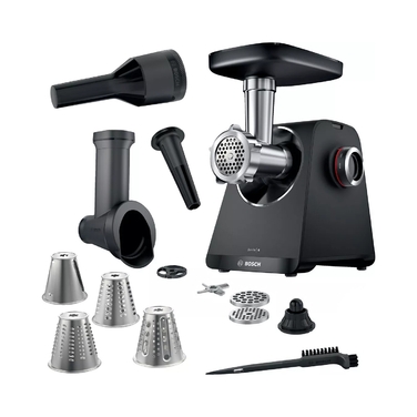 М'ясорубка Bosch MFWS440B: 3 диски, 4 тертки та насадка-наштовхувач