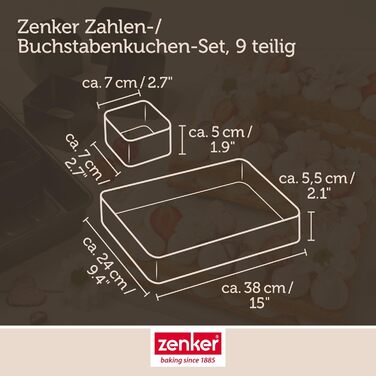 Набір форм для випічки Zenker (9 шт.) для креативних випечок, антипригарне покриття, стійкість до +230°C, чорний