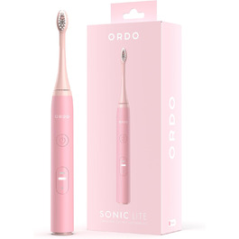 Електрична зубна щітка Ordo Sonic Lite: 35 000 імпульсів/хв, 2 режими, USB-C, водонепроникна, акумулятор до 5 тижнів, таймер, для дорослих (квітково-рожевий)