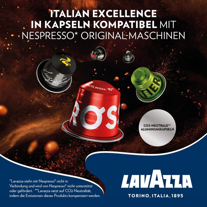 Кава Lavazza Qualità Rossa вTалієвий еспресо, сумісні з Nespresso Original, 10 алюминієвих капсул (набір 3 упаковки)