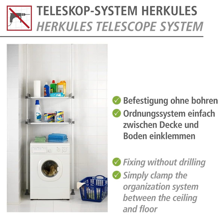 WENKO Telescopic System Hercules - adjustable organization system, wardrobe system (Twin)