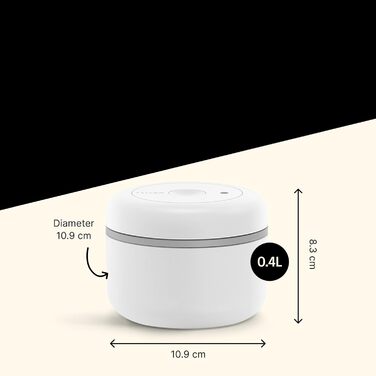 Fellow Atmos Vacuum Canisters for Coffee and Food, White, Small (0.4 L)