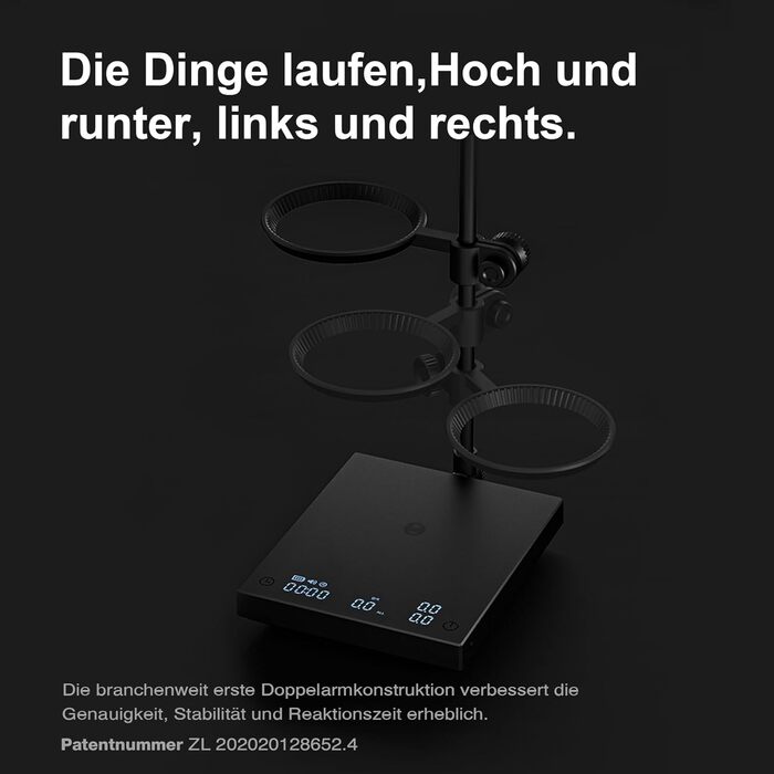 Ваги для кави TIMEMORE Black Mirror DUO: електронні, з таймером та контролем вологості, чорні