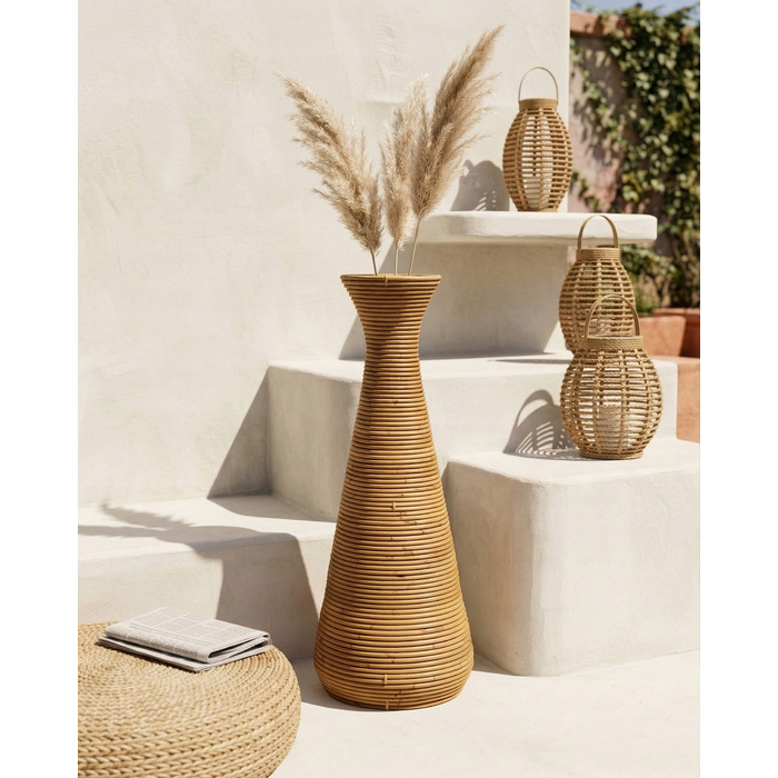 Декоративна плетена ваза з ротанга в натуральному стилі, 70 см