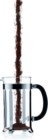 Френч-прес Bodum Chambord 1 л глянцевий + набір склянок Pavina 6 шт подвійні стінки 0,35 л