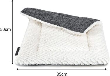 Підстилка для собак та котів Lionto Wendedecke, 60x45 см, сіра, з підкладкою, тепла, миюча, для захисту від холоду, будь-якого розміру