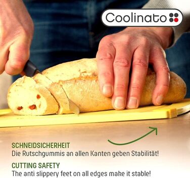 Набір кухонних дощок Coolinato з пластику сірого кольору (3 шт.) S/M/L - антибактеріальні, з жолобком для соку, неслизькі кутики та ручки. 3 розміри для гігієнічного розділення. Можна мити в посудомийній машині.
