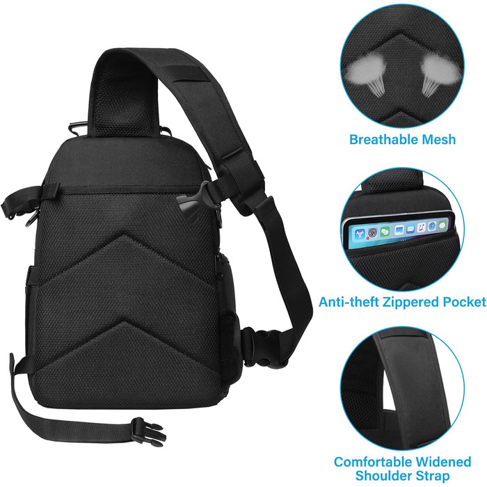 Сумка для камери MOSISO: Crossbody Sling Rucksack для фотографів Canon, Nikon, Sony (з тримачем для штатива)