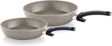 Набір сковорідок Fissler Ceratal Comfort (24+28 см), алюміній, керамічне покриття, антипригарні, для індукційних плит, сірий (2 шт.)