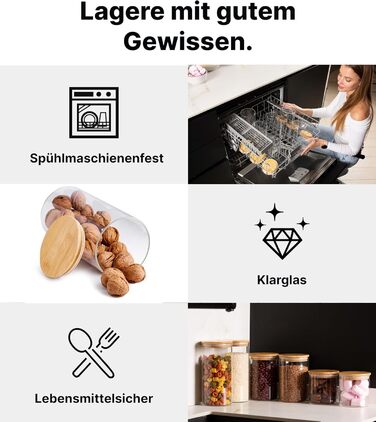 Набір контейнерів для зберігання Deco haus® 2 шт. (1,3 л) - герметичні банки для кави, цукру, крупи та інших продуктів