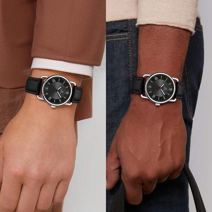 Годинник чоловічий LN LENQIN вологостійкий військовий з комфортним ремінцем, спортивний, чорний