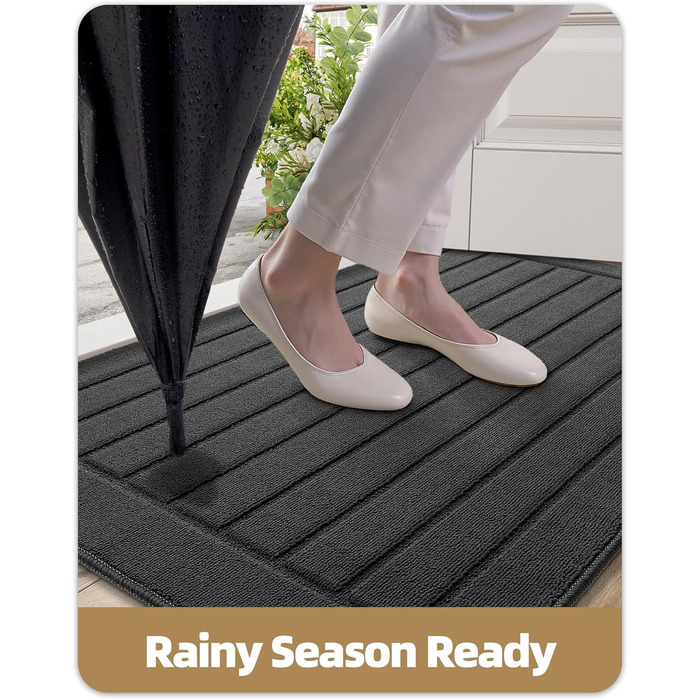 Килимок для дому COLOR&GEOMETRY 44x76 см - машинне прання, протиковзкий, вбираючий, мінімалістичний дизайн для входу, порогу та коридору (Сірий, 92 x 152 см)