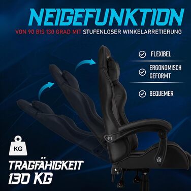 Ігрове крісло xRace Gaming: ергономічний офісний стілець з PU-шкіри та підтримкою попереку, чорний (без підніжки)