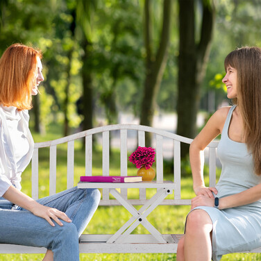 Relaxdays Garden Bench with Folding Table