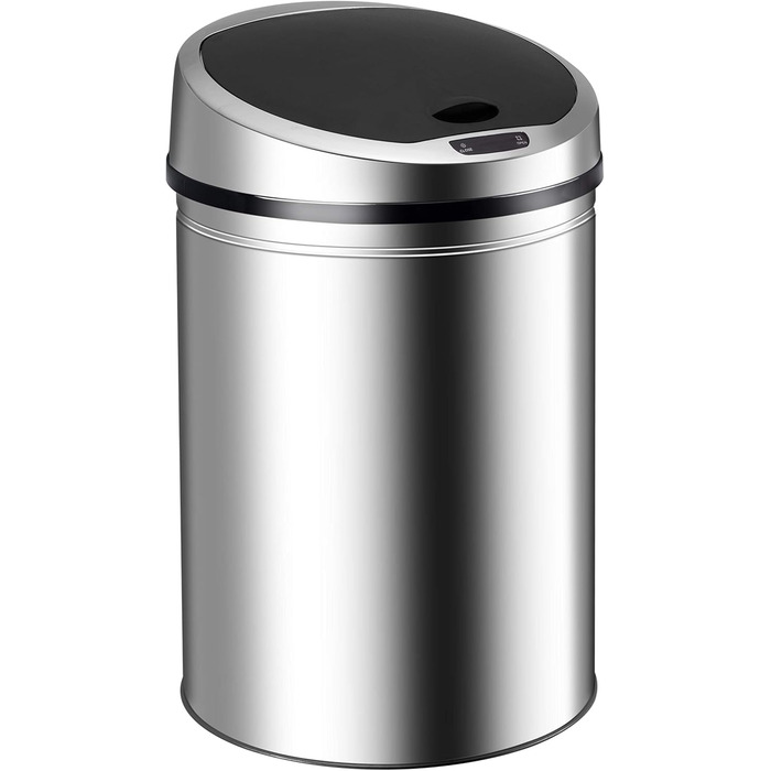 Сміттєве відро Ribelli Edelstahl з сенсором, 60 літрів, нержавіюча сталь, автоматичне відкриття/закриття, LED-індикатор, хромоване