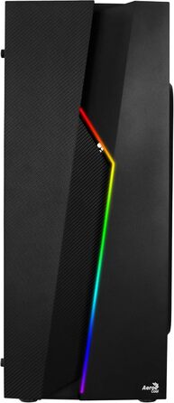 Корпус для ПК Aerocool Bolt Mid-Tower RGB, ATX, з прозорою бічною панеллю, RGB підсвітка, 120мм вентилятор, Чорний