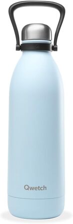 QWETCH 1.5L Stainless Steel & Titanium Thermos Flask - 48H Cold & 16H Hot - Leakproof & BPA-Free Insulated Water Bottle with Handle - Perfect for Camping, Picnics & Family Use (1500ml, Pastel Blue)