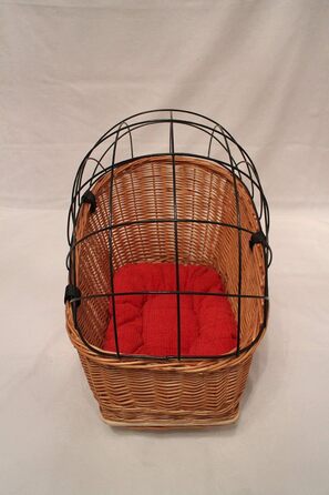 Корзина для велосипеда на багажник з лози з металевою сіткою та подушкою, XL або XXL. Підходить для перевезення багажу.