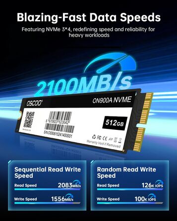 SSD NVMe PCIe Gen3.0x4 512GB для Mac (2013-2018) - до 2000 МБ/с читання, 1600 МБ/с запис