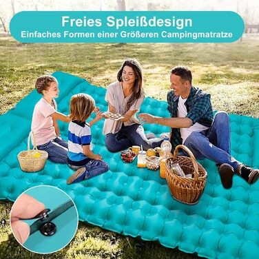 Надувна ізомат для кемпінгу DeeprBling Isomatte з самонадуванням та помпою, 200x70x10 см