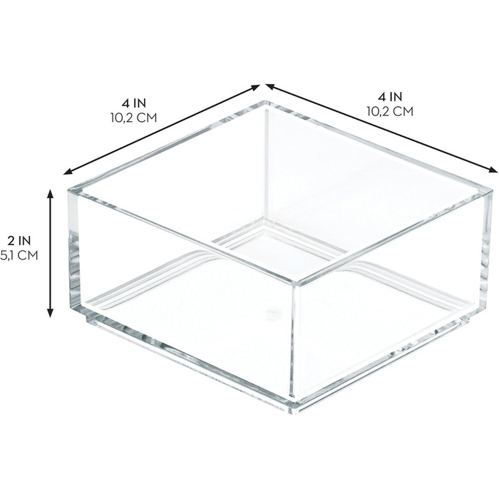 iDesign Drawer Storage Box for Bathroom or Kitchen, Very Small Drawer Organizer in BPA-Free Plastic, Stackable Makeup Storage for Cosmetics, Transparent