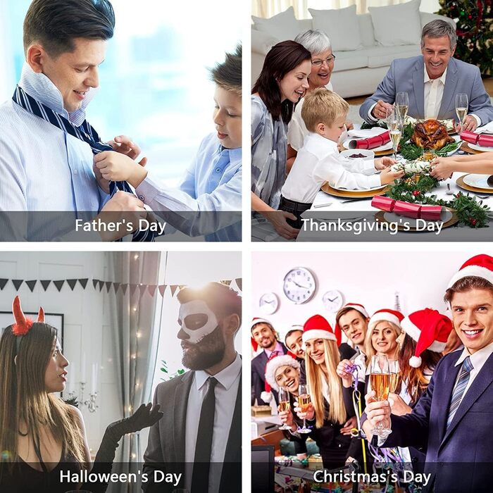 HISDERN Комплект краватки та нагрудного хустинки для чоловіків, зелено-жовтий, з принтом тварин, класичний, для бізнесу, універсальний розмір