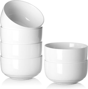 DOWAN Набір супових тарілок, 1100 мл, 4 шт. (650 мл/13 см, білий) - кераміка, для кухні