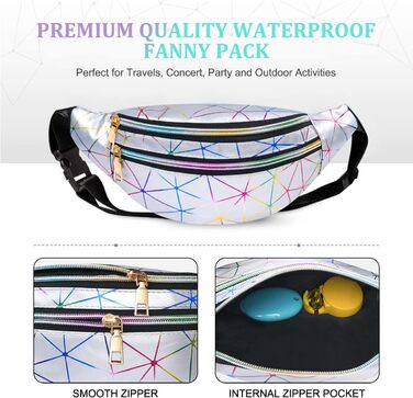 Спортивна поясна сумка Flintronic: світловідбиваюча, водонепроникна, з відділенням для карт. Ідеальна для подорожей, піших прогулянок, велоспорту та активного відпочинку. Комплект 2 шт (чорний + сріблястий)