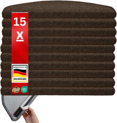 Ступеневі килимки ETM, набір 15 шт. (20 кольорів, 20 моделей). Розміри: 23,5 x 65 см (напівкруглі) та 65 x 23,5 см.