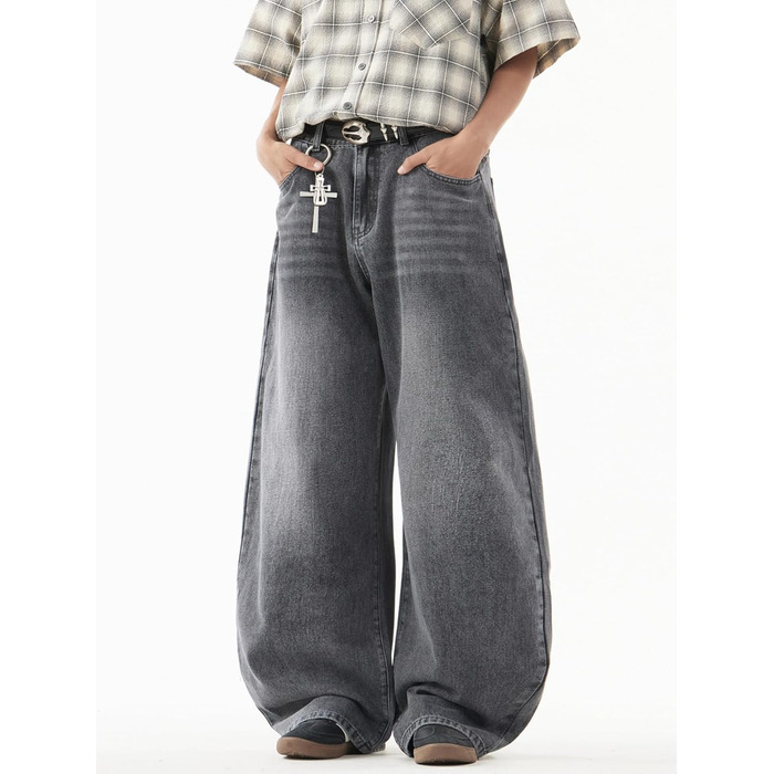 Чоловічі джинси Zewool Baggy Hip Hop широкого крою, сірі (H10 Grau, S) - вуличний стиль, скейтерські джинси