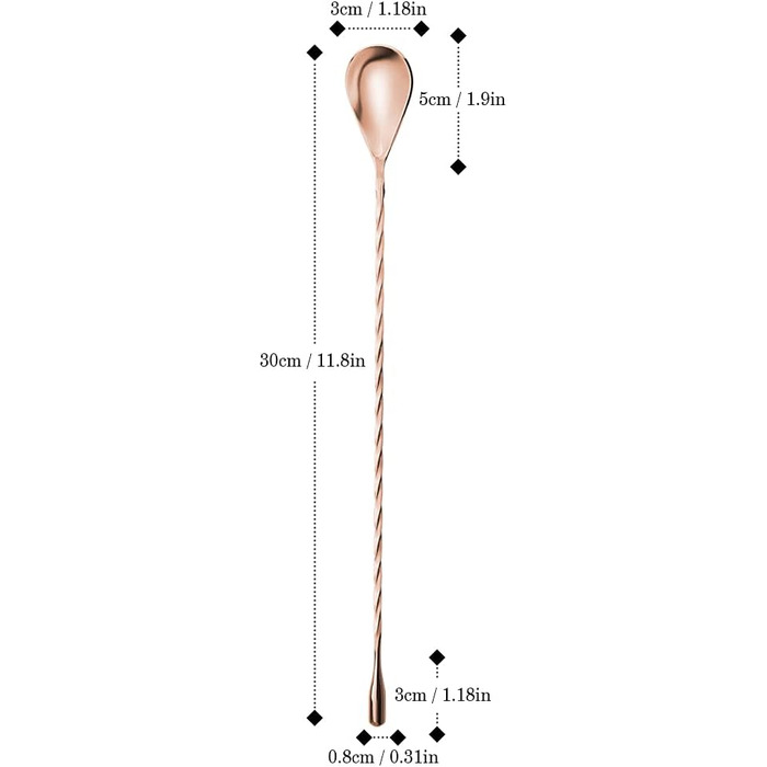 Якісний барний мішалка для коктейлів YFWOOD з нержавіючої сталі, довга ручка, спіральний дизайн, ідеально для барменів та дому