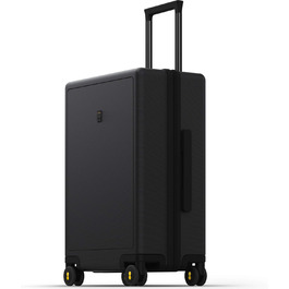 Чемодан-тележка LEVEL8, валіза на коліщатках, валіза з жорстким корпусом, 4 колеса, ручна валіза, TSA, 100% полікарбонат, мікро-діамантова текстура, великий (66см, 65л, чорний) A Schwarz M (66x44x26.5CM,65л)