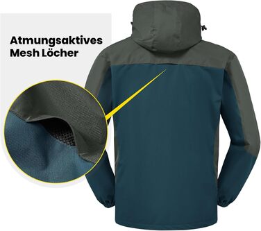 Чоловіча outdoor куртка для походів та трекінгу donhobo: водовідштовхуюча, вітрозахисна та дихаюча функціональна куртка з відстібним капюшоном, темно-синя, розмір S