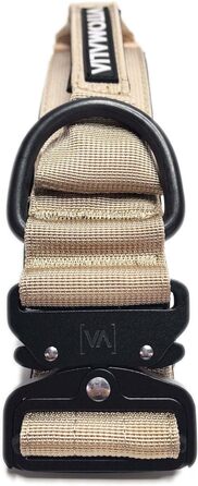 Тактичний нашийник для собак, 5 см: міцний нейлон, магнітна ручка, надійна застібка, для великих собак (5см/M = 40-50см, Бежевий)