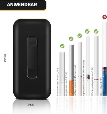 Електронне табакерне аксесуар Lafagiet XL666: кейс для сигарет з запальничкою, LED-дисплей, 18 шт. King Size, подарунок для чоловіків