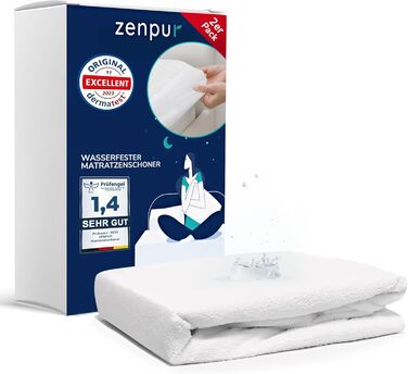 ZenPur 2-Pack Mattress Protector 180x200 cm | Made in EU | Oeko-Tex Standard 100 | Cotton | Waterproof & Durable | Protection and Comfort in One