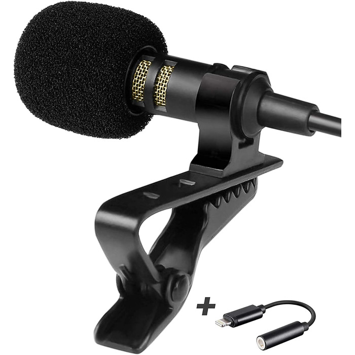 Мікрофон-петличка для iPhone: професійний зовнішній мікрофон для відеозйомки (iPhone X, 11, 12, 13, 14, Pro, XR, XS, XS Max)