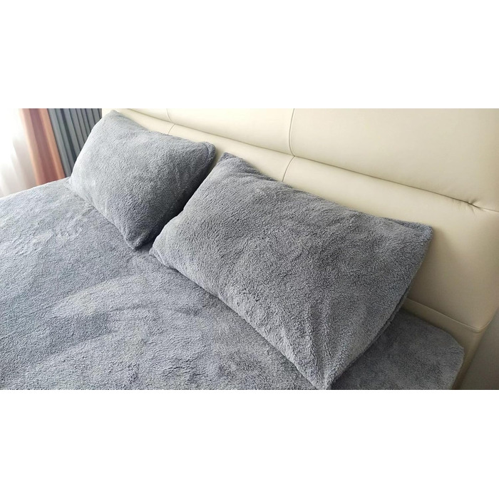 Наволочки John Aird Teddy-Fleece сірі 50x75 см, 1 пара, м'які флісові для подушок