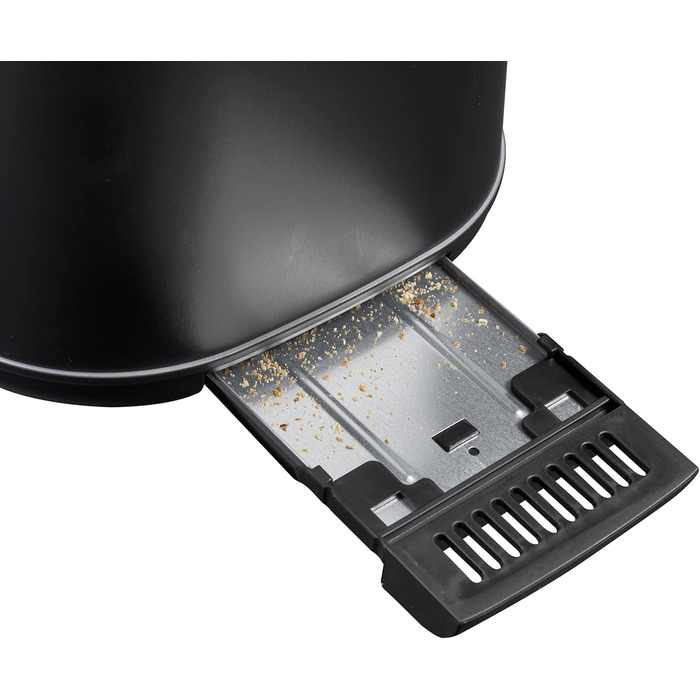 Тостер Bestron Satin Collection: 2 камери, 7 рівнів підсмажування, крихтозбірник, підставка для тостів, 1000 Вт, чорний/дерево