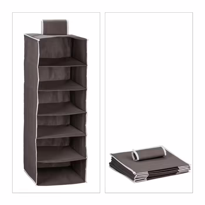 Relaxdays Hanging Shelf Closet Organizer with 6 Compartments