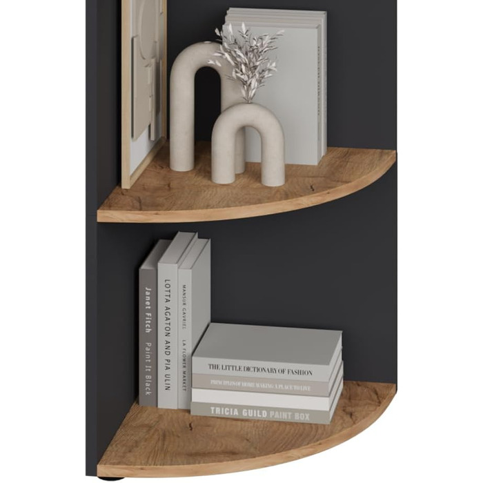 Vicco Corner Shelf Ecki, Bookshelf, White/Kraft Oak Gold, 30 x 60 cm (Anthracite/Kraft Oak Gold, 180x40 cm)