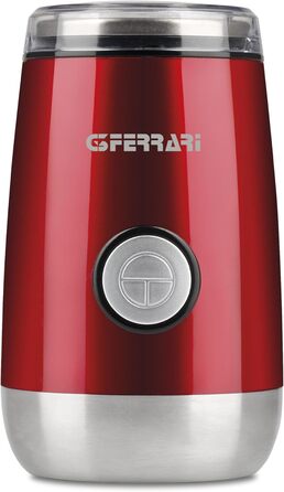 Кавомолка Ferrari G20076 CafExpress: потужність 150 Вт, подрібнювач спецій та кави, функція Pulse, нержавіюча сталь, червона