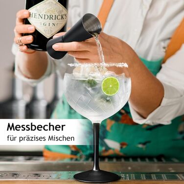 Набір Gin Tonic Glass Miamio Crystaluna (2 шт.) 650 мл: келихи для джину та коктейлів + мірний стакан та ложка