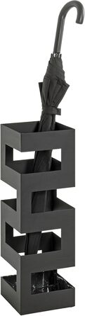 HAKU Modern White Metal Umbrella Stand - 16x48x16 cm - Black Accent
