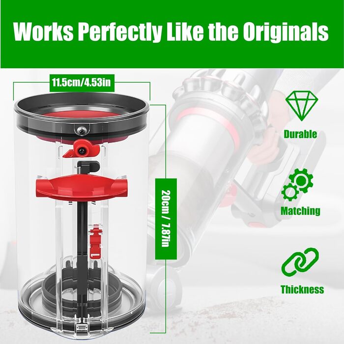 Контейнер для пилососа Dyson V11 V15 SV14 SV15 SV22, великий об'єм, оригінальна запчастина 969509-01
