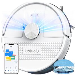 Робот-пилосос Lubluelu SL68 з функцією миття, 5000Pa, лазерна навігація, 54dB, Anti-Siphon, 150 хв, керування через APP, 24 зони заборони (білий)